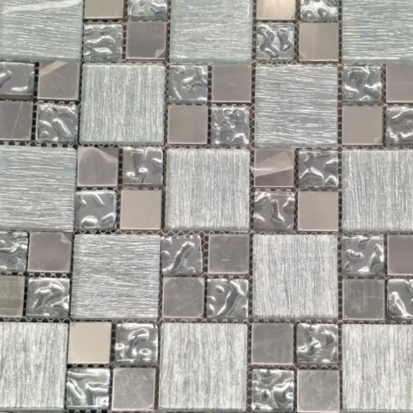 Cerámicas, para Paredes Tipo Mosaico Carnaval Clear Silver Innova Hogar, ideal para decoración de interiores modernos y elegantes