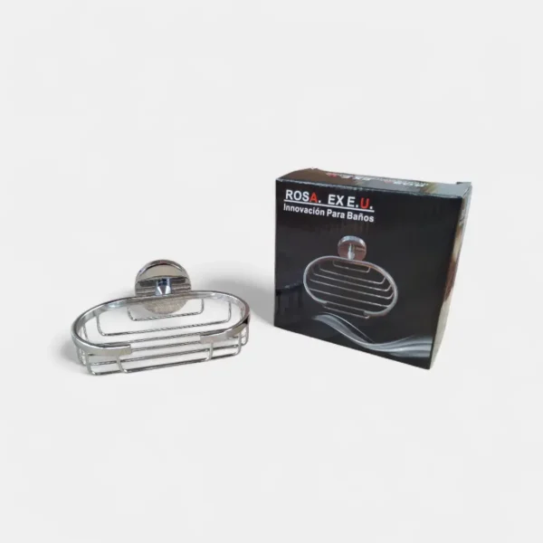 Jabonera cromada brillante para baño, accesorio de alta calidad Innovahogar