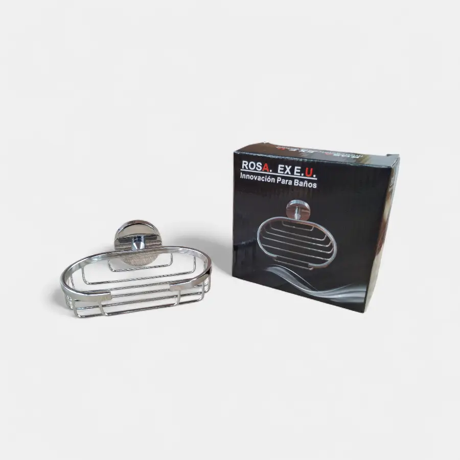 Jabonera cromada brillante para baño, accesorio de alta calidad Innovahogar