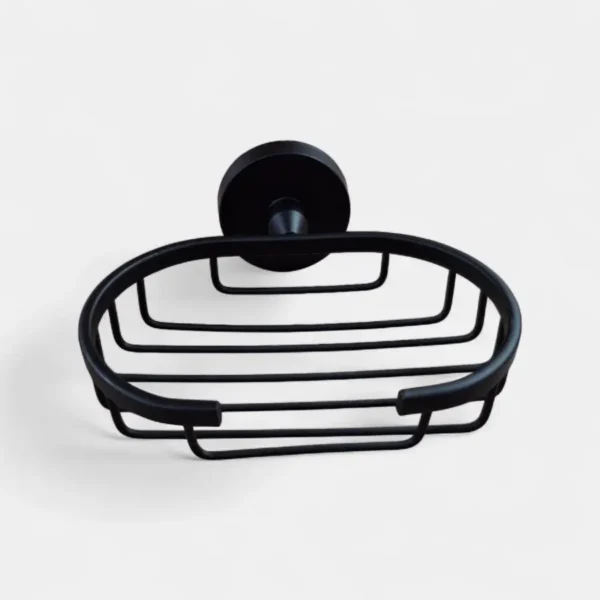 Jabonera Deluxe negro mate para baño, accesorio moderno Innovahogar
