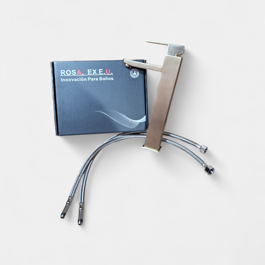 Grifería monocontrol para baño agua fría alto cromado con kit de instalación incluido, de Innova Hogar.