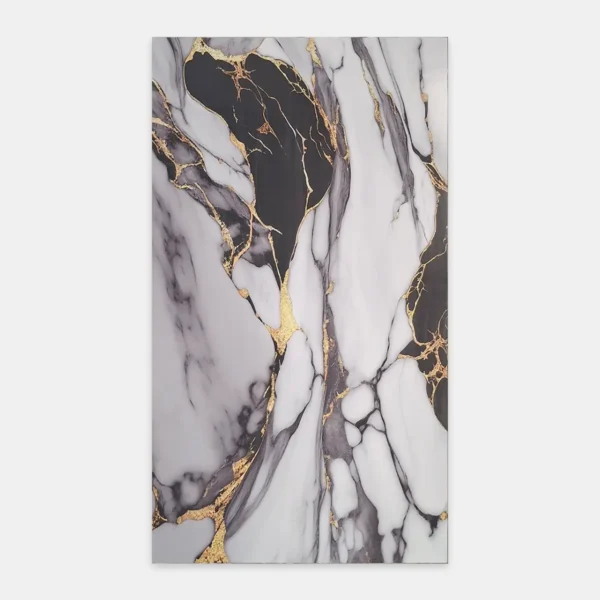 Lámina de mosaico marmolizado blanco y gris, acabados modernos, Innova Hogar