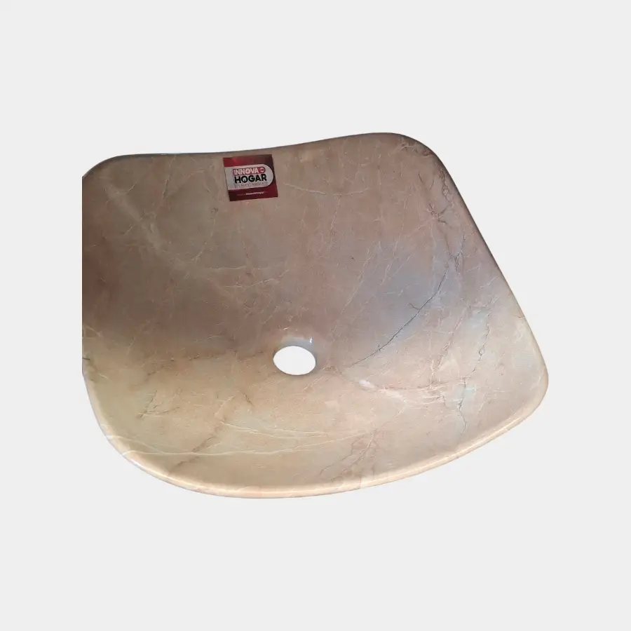 Lavamanos de sobreponer tipo Vessel exagonal en ref 1mármol, diseño elegante y moderno de Innova Hogar, ideal para baños contemporáneos.