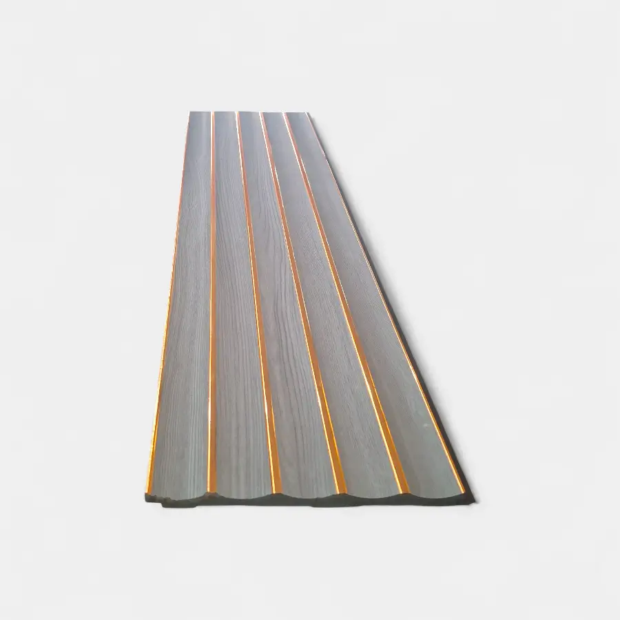 Panel WPC de blanco marmolizado, diseño moderno y elegante.