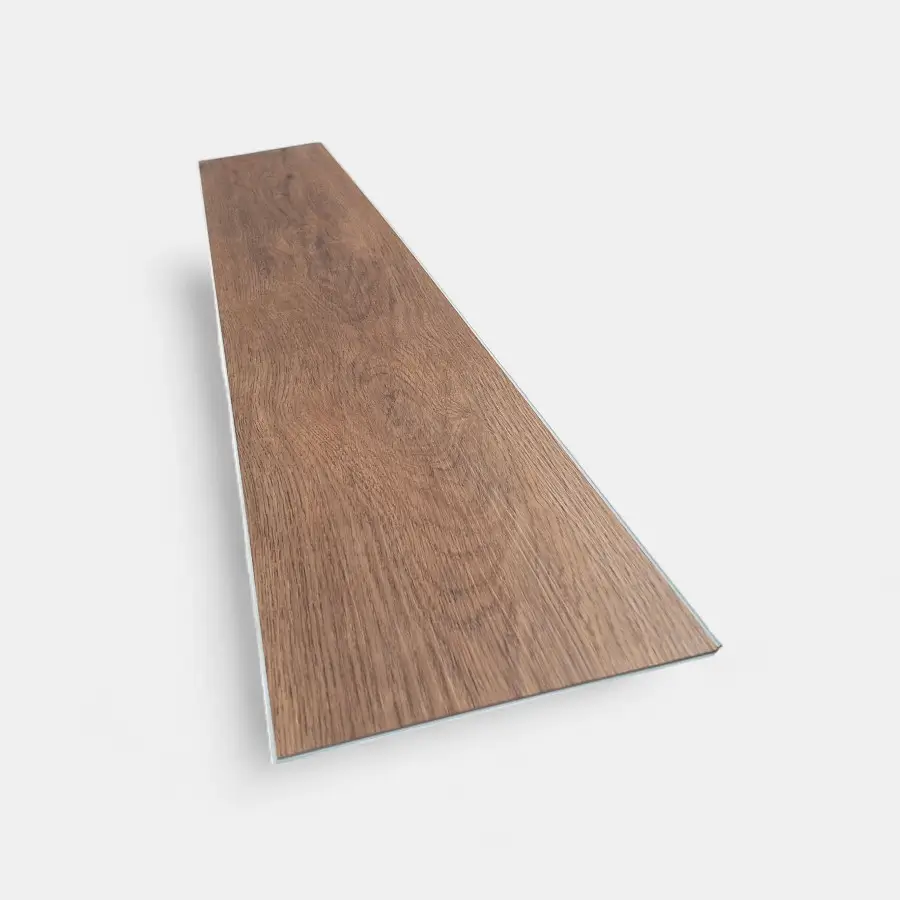Piso SPC beige claro con formato L, ideal para interiores, fácil instalación tipo click."