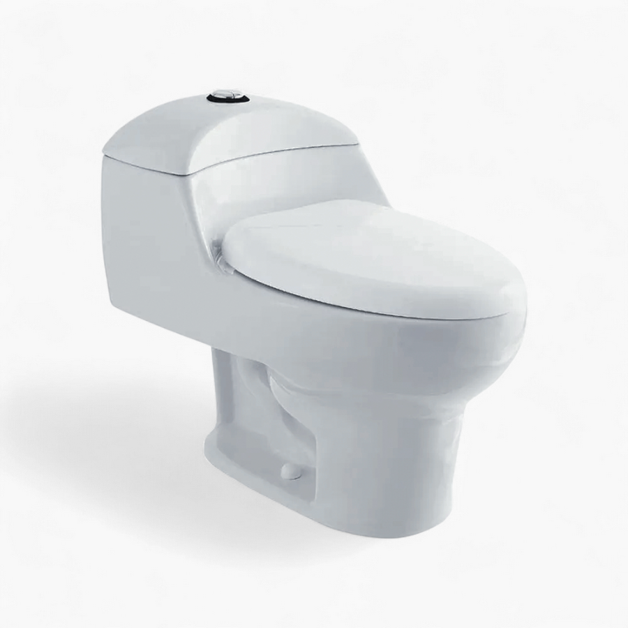 Sanitario One Piece, color marfil ideal para baños modernos y elegantes.