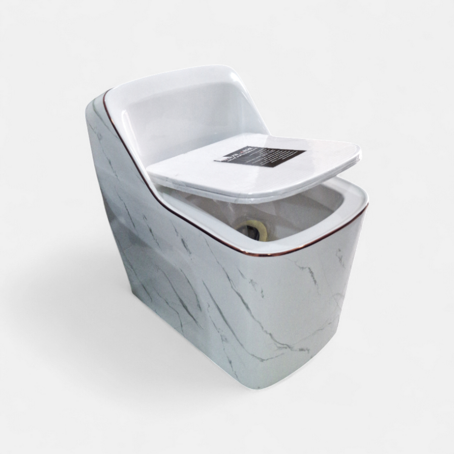 Sanitario One Piece Marmolizado ref. 2 Innova Hogar, diseño elegante, ideal para baños de lujo.