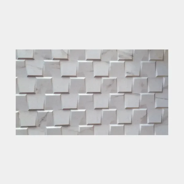Revestimiento cerámico 30x60 para fachadas en blanco con efecto tridimensional – Innova Hogar