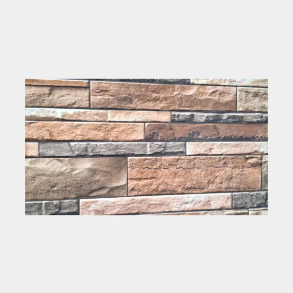 Revestimiento cerámico 30x60 tipo ladrillo rústico en terracota y gris para fachadas cálidas y tradicionales – Innova Hogar