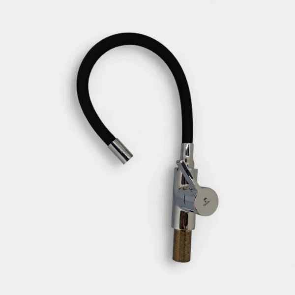 Llave lavaplatos mono control cromada con manguera flexible negra – Funcional y moderna para cocina en INNOVA HOGAR