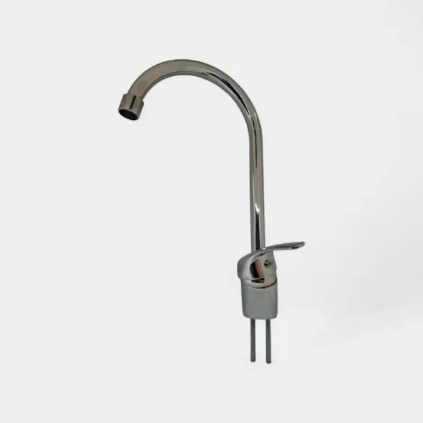 Grifo cromado con mango tipo gancho y diseño curvo – Estética limpia y práctica para lavamanos en INNOVA HOGAR