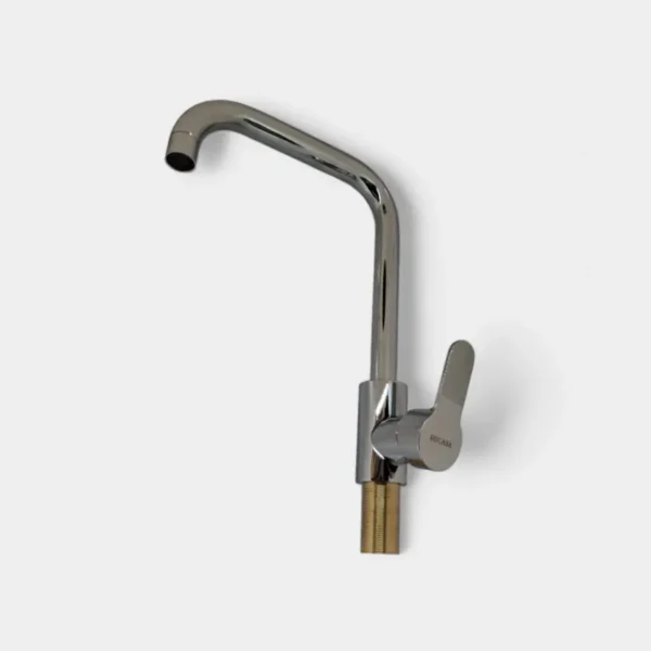 Grifo mono control cromado con mango tipo palanca y logo HICASA – Estilo elegante y duradero para baños o cocinas en INNOVA HOGAR