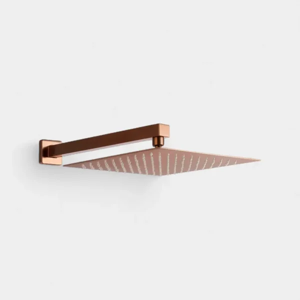 Regadera cuadrada de lluvia INNOVA HOGAR en bronce - diseño moderno con salida de agua uniforme