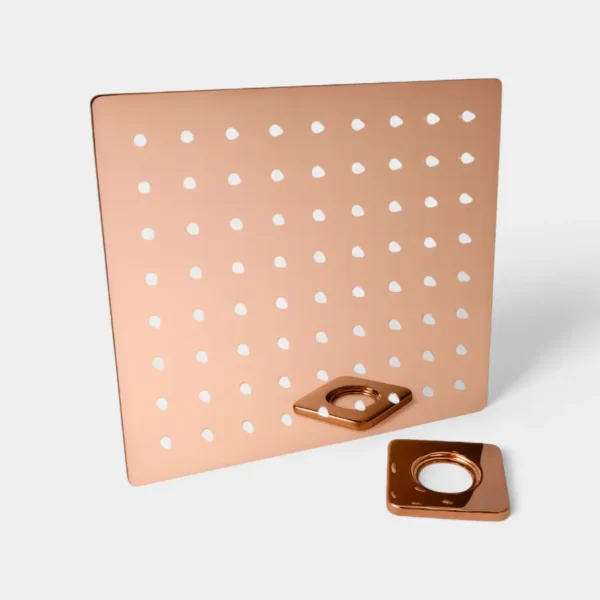 Panel de montaje para regadera cuadrada en rosa dorado - accesorios de instalación incluidos INNOVA HOGAR